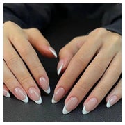 Press On Nails Medium Eckig 24 Stück Nude Kleber French Halb 1 St