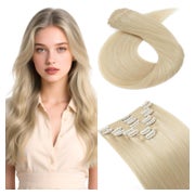 Clip In Extensions Echthaar Doppeltgenäht 60 Platinblond 35c 1 St
