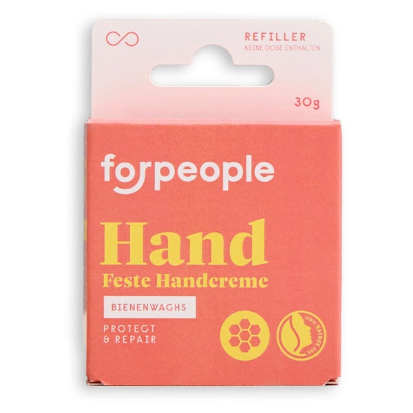 forpeople – Refill Feste Handcreme, natürliche Nachfülloption 30 g