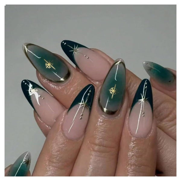 24 Stück Stiletto Ombré Französische Spitze Falsche Nägel 1 St