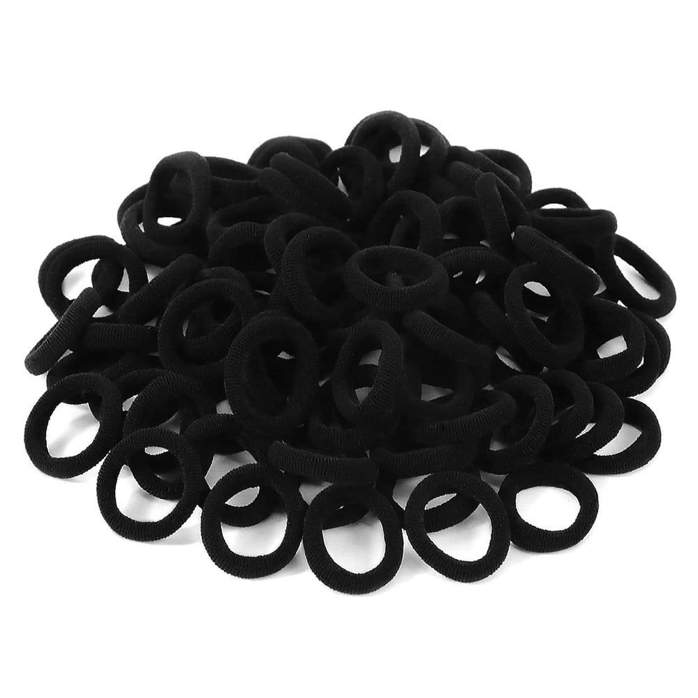 100 Stück Mini Baby Mädchen Haargummis Schwarz Zopfgummi Set 1 St
