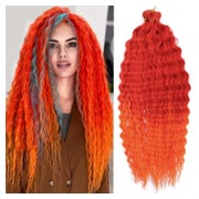 Häkelzöpfe Twist Locken Welle 22Zoll Kupferrot Orange Ombre 1 St