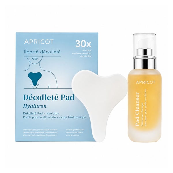 APRICOT Dekolleté Pflege-Set – Hyaluron Silikonpad + Silikonpad-Reiniger 1 St
