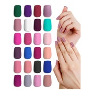 Kunstnägel Eckig Mittel 24 Packs 576 PCS Nagelfeile colour 2 1 St
