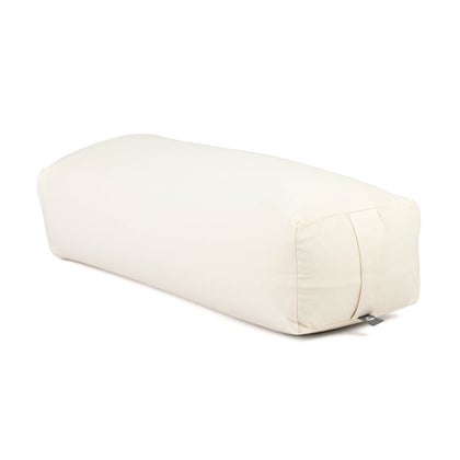 bodhi Yogabolster Eco Serie Yogarol met kapokvulling, wasbare overtrek van 100% biologisch katoen, yogakussen voor herstructieve yoga, groot 65 x 22 cm (zwart