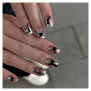 Künstliche Fingernägel Kurz Square Nude Schwarz Chrome DB-A5 1 St
