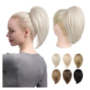 Ponytail Haarteil Dutt Haarkralle Pferdeschwanz Damen Platin 1 St