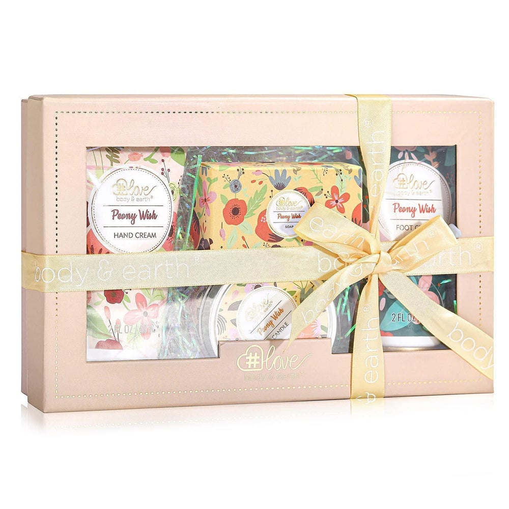 Geschenkset Duftkerze Handcreme Fußcreme Pfingstrose Damen A 1 St