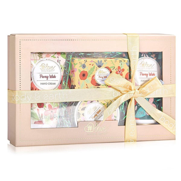 Geschenkset Duftkerze Handcreme Fußcreme Pfingstrose Damen A 1 St
