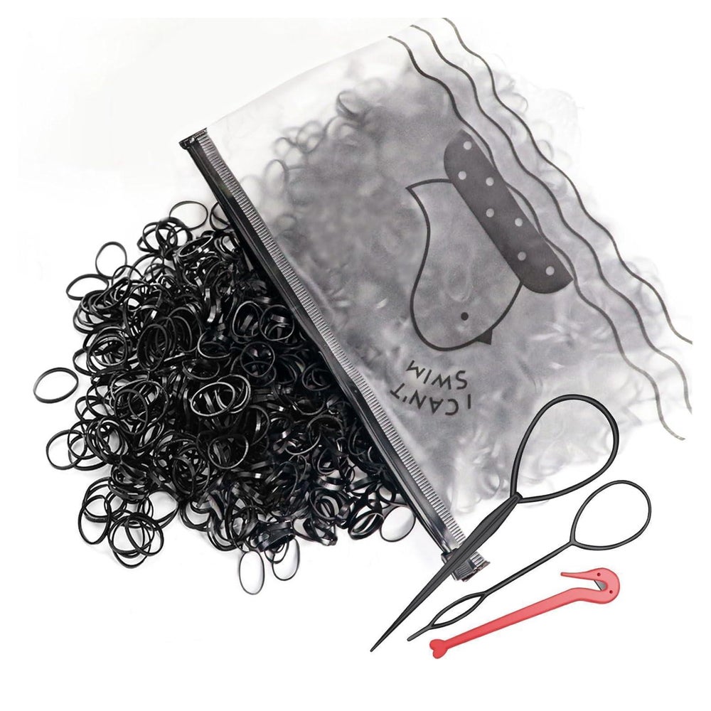 1000 Stück Transparente Elastische Mini Haargummis+2 Flechth 1 St