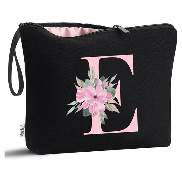 Vavabox Personalisierte Kosmetiktasche mit Anfangsbuchstaben (E) - Perfektes