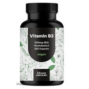 Vitamin B3 Niacinamid 500mg - 365 Kapseln - Bloom Naturals 365 St
