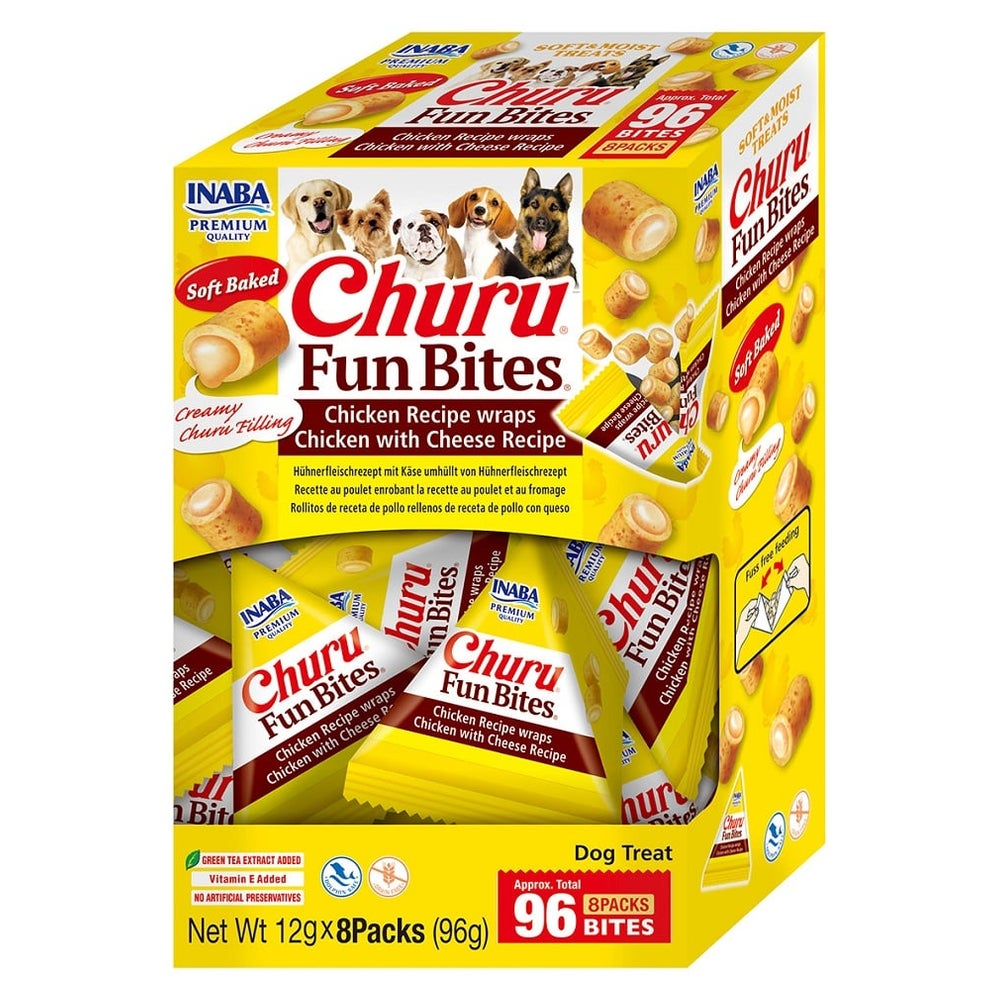 INABA Dog Churu Fun Bites Chicken with Cheese 8x12g 0,096 kg