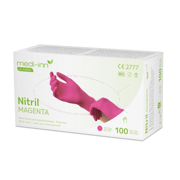 Medi-inn Classic U.hands.nitril Pf S Magenta 100 St