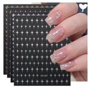 Nagelsticker bunte Sterne 12 Blatt selbstklebend Silber Nage 1 St