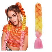 Braids Jumbo Regenbogen Zopf 60 CM (Pack of 1) Orange zu Gel 1 St