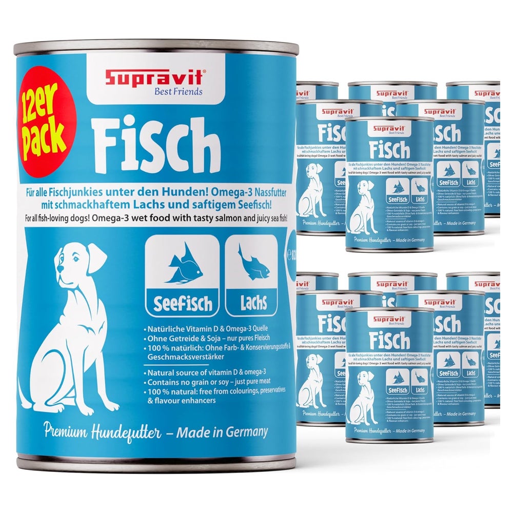 Supravit Hundenassfutter mit Fisch 12 x 410g 4920 g