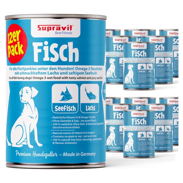 Supravit Hundenassfutter mit Fisch 12 x 410g 4920 g