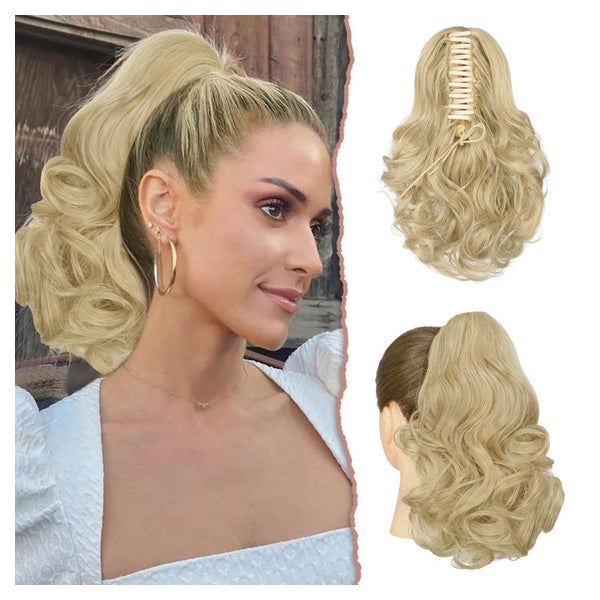Pferdeschwanzverlängerung 28cm Hellblonde gleichmäßige Bleic 1 St
