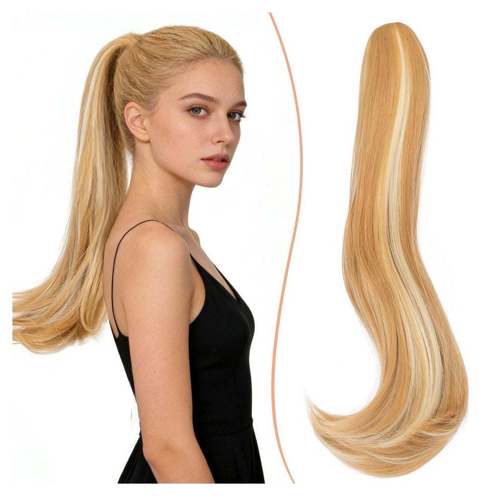 Pferdeschwanz Haarteil Haarverlängerung 40cm 27H 613# Schmut 1 St