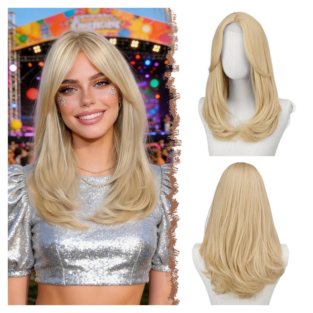 Perücken Damen Pony 45cm Synthetik Spitzenfront Lace Front H 1 St