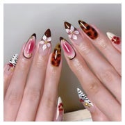 Nägel Press On French Tip Mandel Full Cover Acryl 24 Stück R 1 St