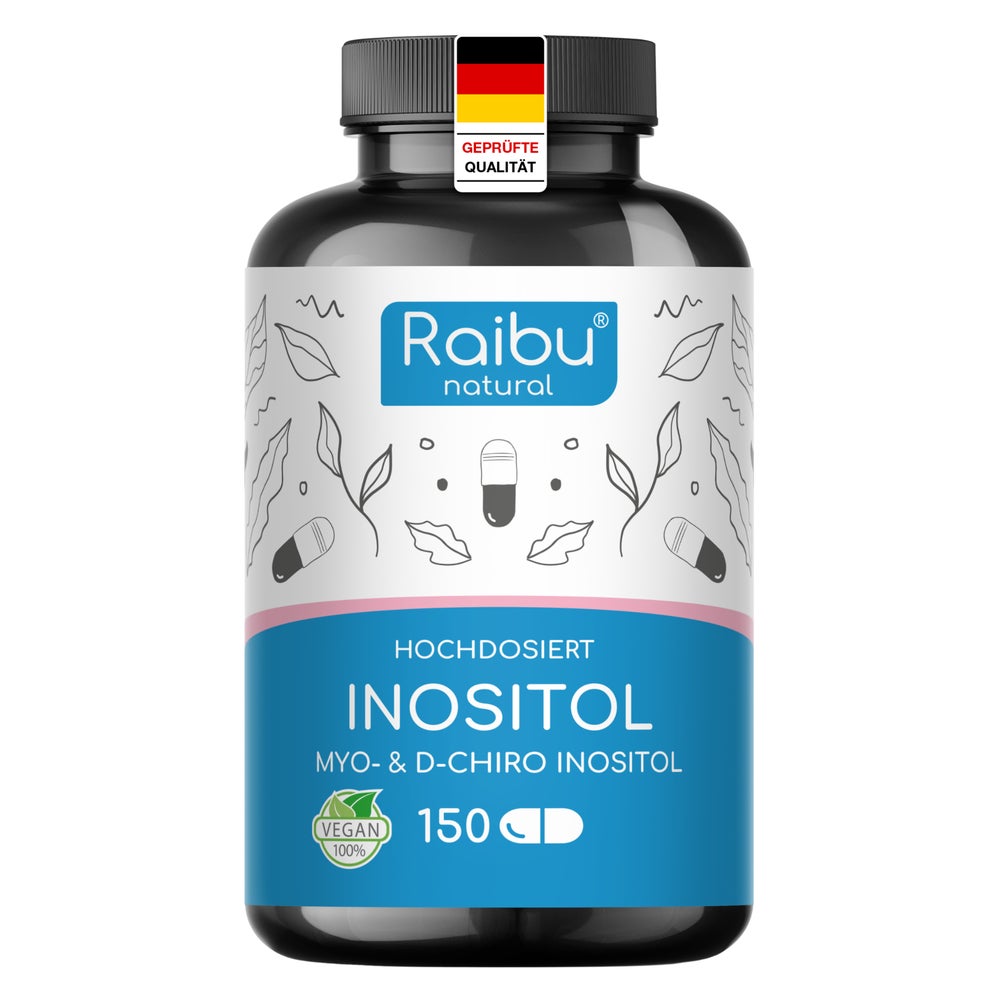 Myo Inositol & D-Chiro Inositol Kapseln Hochdosiert - RAIBU 150 St