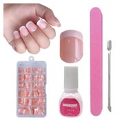 Nageltips Round Kurz FullCover Gelnägel 120 Acryl Kit Deep A 1 St