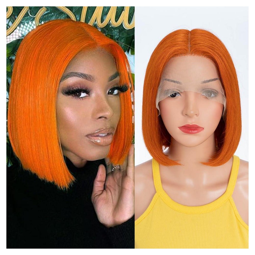 Perücke Bob Echthaar Lace Front Vorgezupft Babyhaar 20 cm S 1 St
