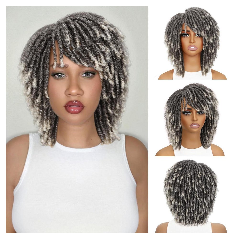 Perücke Afro Twist Dreadlock geflochten 33cm Damen Herren Gr 1 St