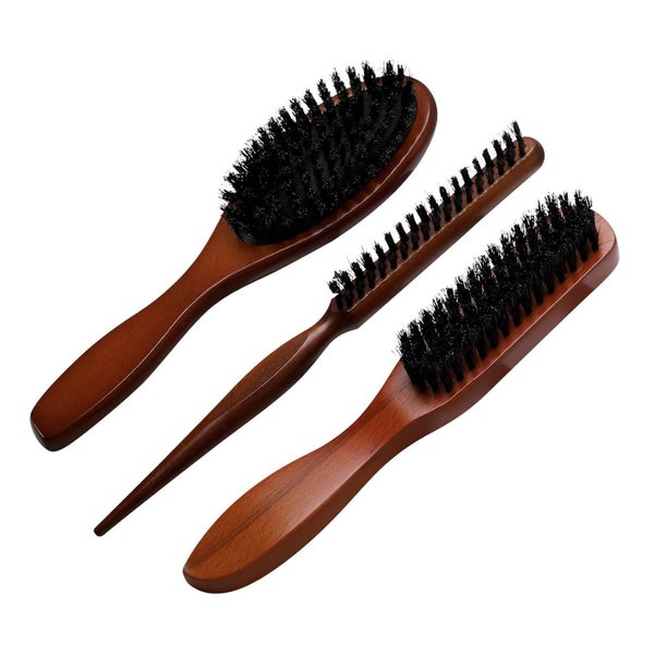 Wildschweinborsten Bürste Set Haarbürste Detangling Lockiges 1 St