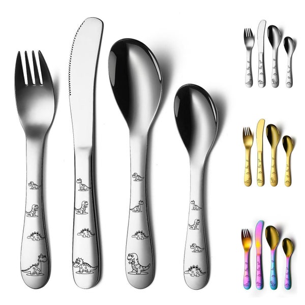Edelstahl Besteck Set Gabeln und Loeffel 1 St