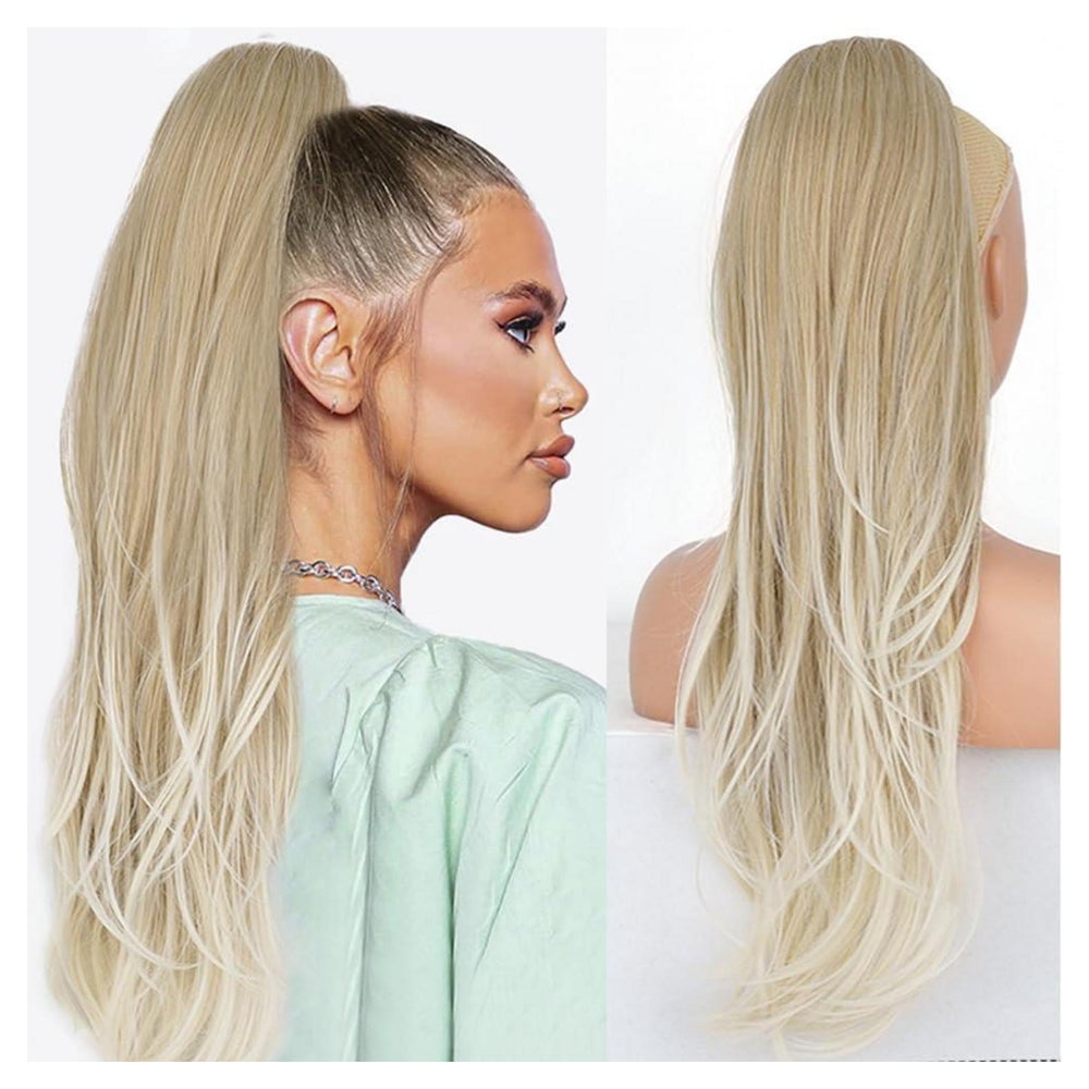 Pferdeschwanz Haarteil Blond 65cm Kordelzug Ombre hellblond- 1 St