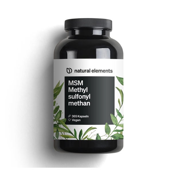 MSM Kapseln - 365 vegane Kapseln - Laborgeprüfte 1600mg Methylsulfonylmethan (MSM) Pulver pro Tagesdosis - Ohne Magnesiumstearat, hochdosiert und in Deutschland produziert 365 St