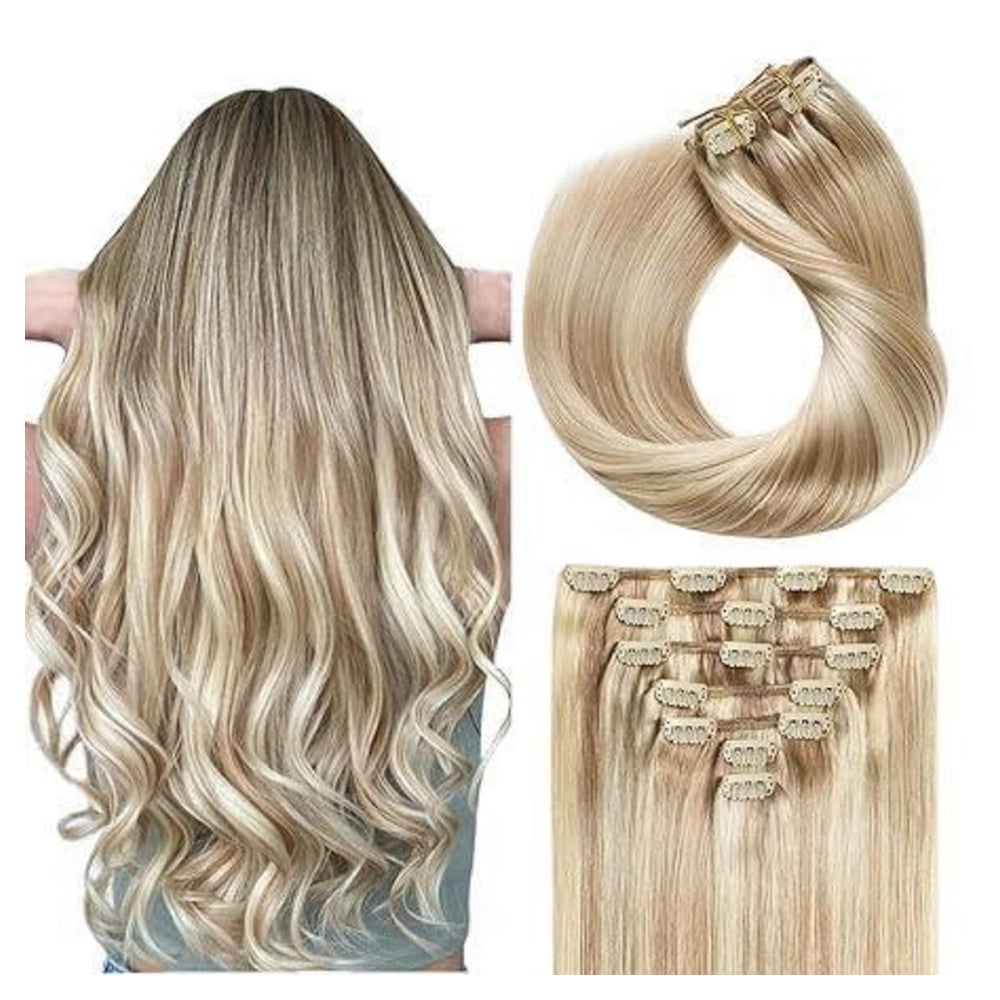 Clip In Extensions 55cm-100g #P18 613 Aschblond mit Bleichbl 1 St