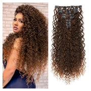 Haarverlängerungen Clip in Locken Damen Mandelbraun 56 CM Ma 1 St