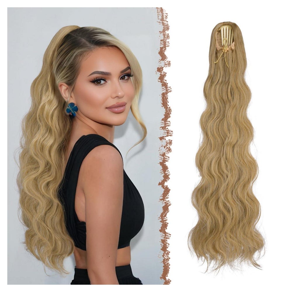Pferdeschwanz Haarteil Clip Kordelzug 75cm 27 613A# Blond Ge 1 St