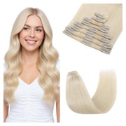 Haarverlängerung Echthaar Clip Extensions 60 Platinblond 60c 1 St