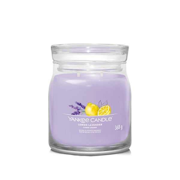 Aromatic candle Signature glass medium Lemon Lavender 368 g 1,115 kg