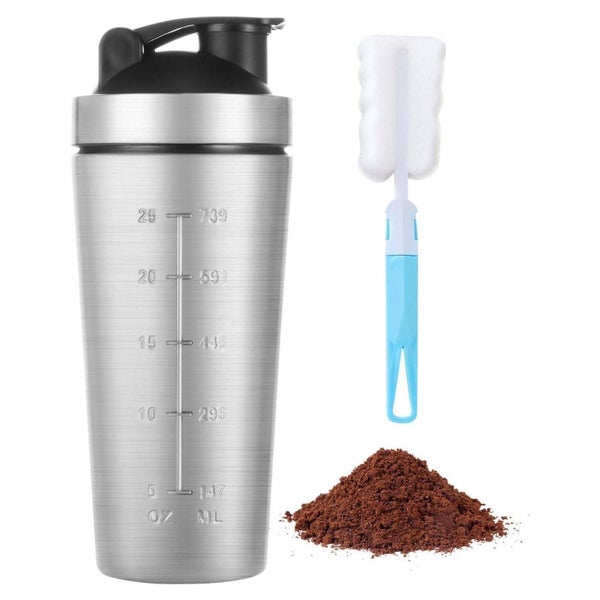 ACWOO Edelstahl Protein Shaker 900ml - Shaker Eiweiß Sport Fitness mit Skala