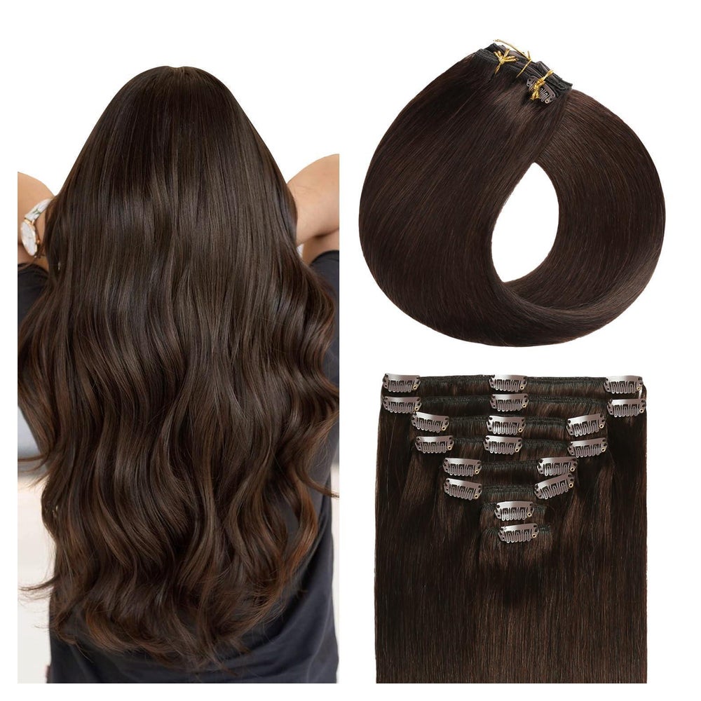 Clip In Extensions Echthaar 50cm-120g #2 Dunkel Braun 1 St