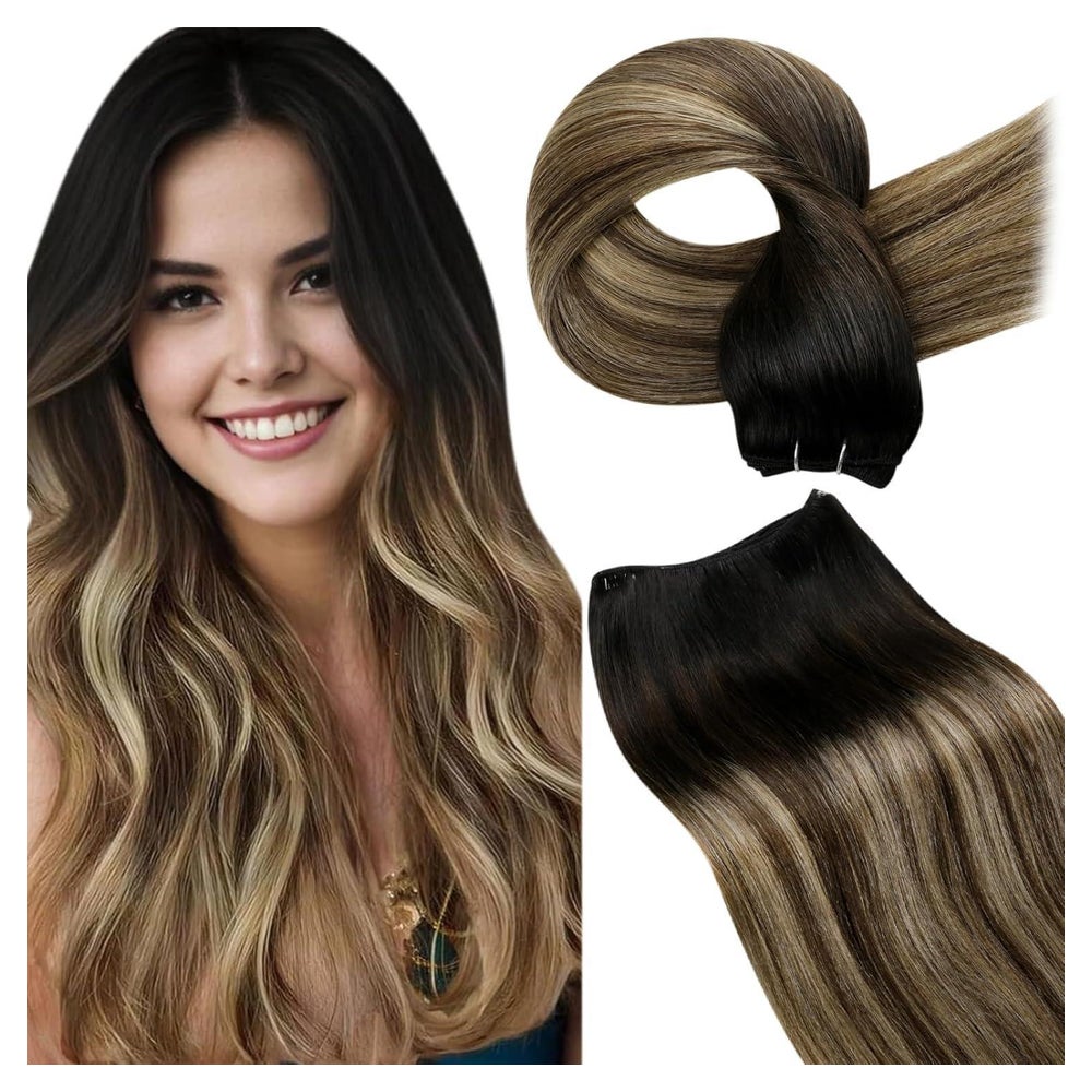 Echthaar Extensions Tressen Weft Ombre 30cm-80G 4.41-Weft-#1 1 St