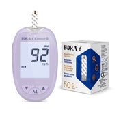 FORA 6 Connect Blutzuckermessgerät – Special Edition (Lila) – mmol/l + 150 Teststreifen 1 St