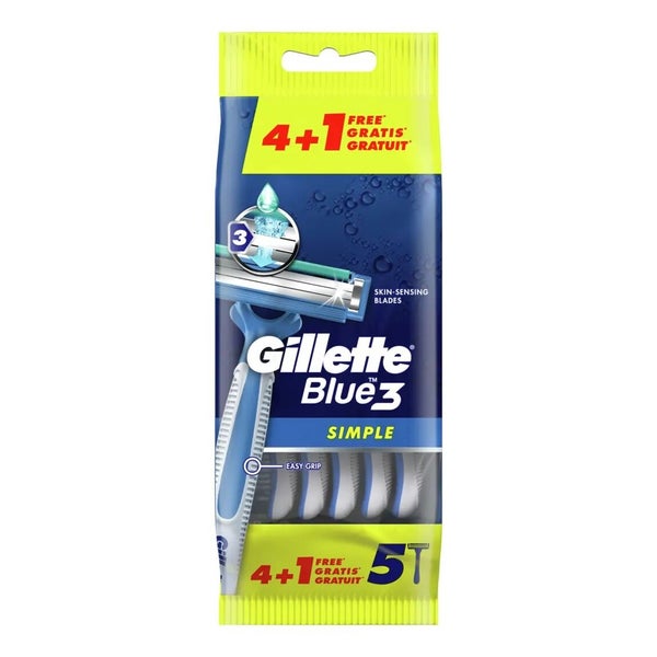 Gillette Blue3 Simple Einwegrasierer Herren 5er 1 St