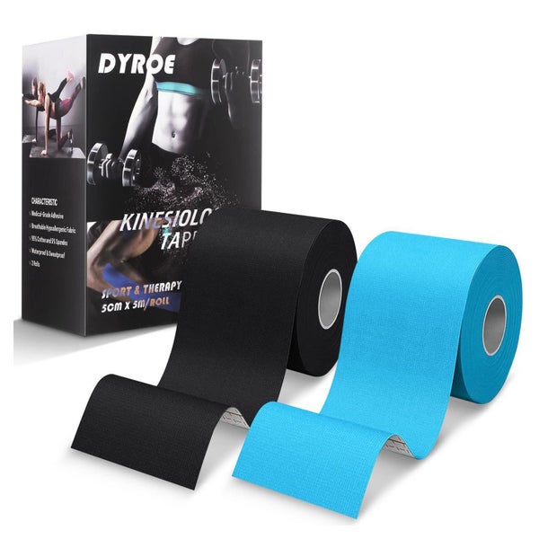 Dyroe Kinesiotape Set (2x 5cm x 5m) - Sporttape, Physio Tape, hautfreundlich