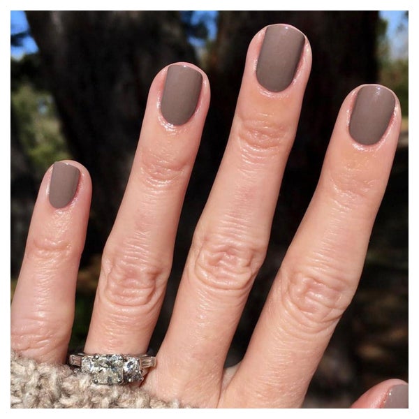 Press On Nails Kurz Square Braun Herbst Einfarbig AZ33 1 St