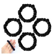 4 Stück Seide Schwarz Satin Scrunchie Haargummi Ringe Mädche 1 St