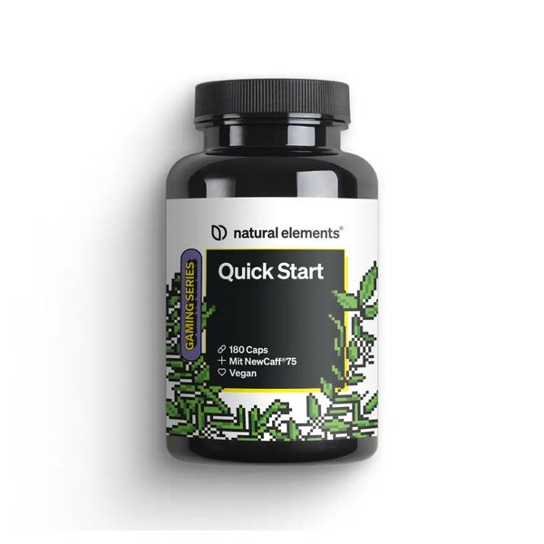 Quick Start mit Koffein (NewCaff®75) – 180 Kapseln – 6 Monate Reichweite – vegan, hochdosiert – in Deutschland produziert & laborgeprüft 180 St