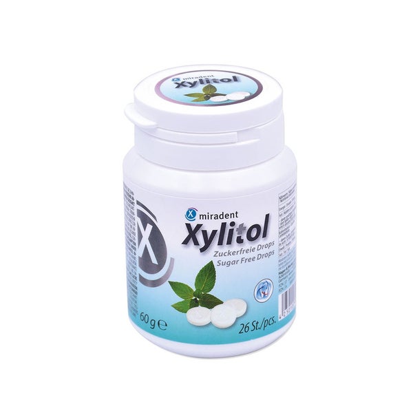 miradent Xylitol zuckerfreie Drops Minze 60 g
