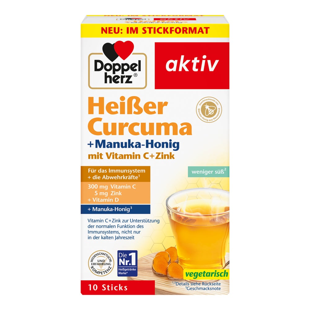 Doppelherz Heißer Curcuma + Manuka-Honig mit Vitamin C + Zink 10 St